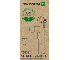 SWISSTEN Earbuds RAINBOW YS-D2 bílá / Sluchátka s mikrofonem / 3.5 mm jack/ 1.2m