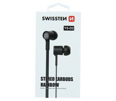 SWISSTEN Earbuds RAINBOW YS-D2 černá / Sluchátka s mikrofonem / 3.5 mm jack/ 1.2m