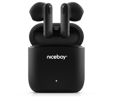 Niceboy HIVE Beans černá / TWS bezdrátová sluchátka / Bluetooth 5.0 / IPX4 / Handsfree / Nabíjecí pouzdro