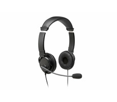 Kensington K97601WW USB Hi-Fi černá / sluchátka s mikrofonem / 40mm měniče / otočné o 270°/ USB / 1.8m