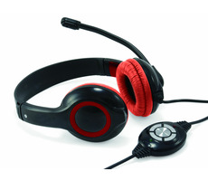 Conceptronic CCHATSTARU2R červená / sluchátka s mikrofonem / USB-A
