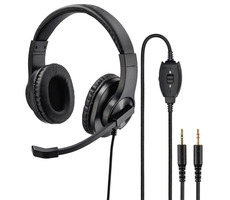 Hama PC Headset HS-P300 stereo černá / tlačítko MUTE/ ovládání hlasitosti