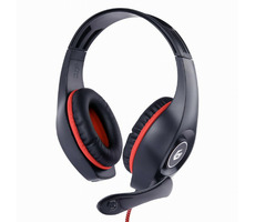 Gembird GHS-05-R černo-červená / sluchátka s mikrofonem / 3.5 mm jack / kabel 2 m