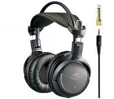 JVC HA-RX700 černá / drátová sluchátka přes hlavu / Jack 3.5mm a 6.3mm / 3.5m