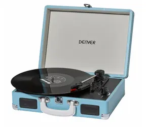 Denver VPL-120 modrá / Gramofon / připojení k PC pomocí USB / umožňuje nahrávání LP desek do PC