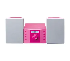 Lenco MC-013 růžová / Stereo micro systém / 5W / FM rádio / CD / AUX IN