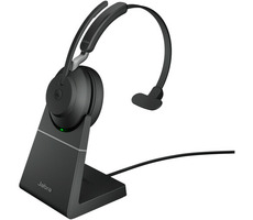 Jabra Evolve2 65 Stereo UC + Link 380a USB-A černá / stereo náhlavní souprava / mikrofon / Bluetooth / stojánek
