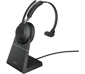 Jabra Evolve2 65 Stereo UC + Link 380a USB-A černá / stereo náhlavní souprava / mikrofon / Bluetooth / stojánek