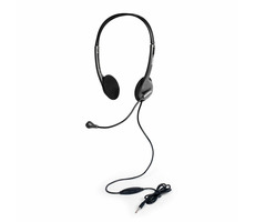 PORT CONNECT 901603 Stereo headset s mikrofonem / 3.5mm jack / kabel 1.2 m / černá
