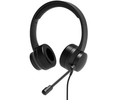 PORT CONNECT 901605 Stereo headset s mikrofonem / USB-A & USB-C / kabel 1.8 m / černá