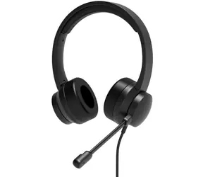 PORT CONNECT 901605 Stereo headset s mikrofonem / USB-A & USB-C / kabel 1.8 m / černá