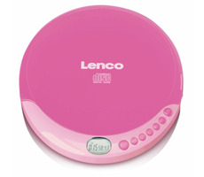 Lenco CD-011 růžová / přenosný CD přehrávač / 3.5 mm jack / CD&CD-R&CD-RW