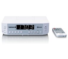 Lenco KCR-100 bílá / FM rádio / Bluetooth / Hodiny / LED displej / Alarm / Časovač