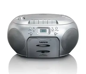 Lenco SCD-420 stříbrná / FM rádio / CD & kazetový přehrávač / 2x2W / 3.5mm jack 