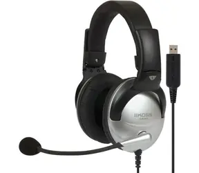 Koss SB45 USB černo-stříbrná / sluchátka s mikrofonem / USB / 2.4m / bez kódu / doprodej