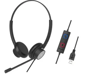 TELLUR Wired Headset Voice 320 černá / headset / Binaural / USB / 2.2 m