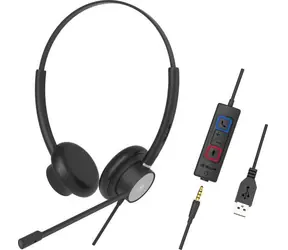 TELLUR Wired Headset Voice 420 černá / headset / Binaural / USB / jack 3.5 mm / 2.2 m
