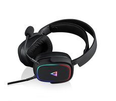 MODECOM MC-899 PROMETHEUS černá / sluchátka s mikrofonem / USB / LED / 2.2m