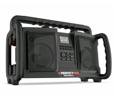 PerfectPro ROCKBULL černá / Aku stavební rádio / 4.0Ah / FM / DAB+ / AUX / BT / USB 