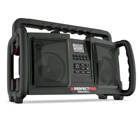 PerfectPro ROCKBULL černá / Aku stavební rádio / 4.0Ah / FM / DAB+ / AUX / BT / USB 