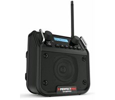 PerfectPro DABPRO černá / Aku stavební rádio / 4xLR14 / FM / DAB+ / AUX / BT / bez baterií