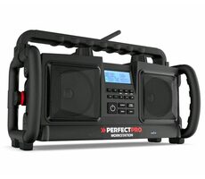 PerfectPro WORKSTATION  černá / Aku stavební rádio / 6xLR20 / FM / DAB+ / AUX / BT / USB / bez baterií