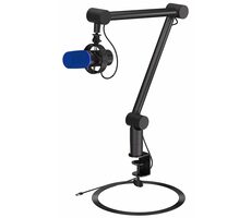 Endorfy Solum Broadcast černo-modrá / streamovací mikrofon s ramenem / kondenzátorový / USB-C / ARGB / 3m