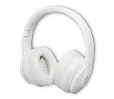Qoltec 50845 Soundmasters bílá / Bezdrátová sluchátka / Mikrofon / Bluetooth 5.0 / 3.5mm Jack / USB-C (nabíjecí)