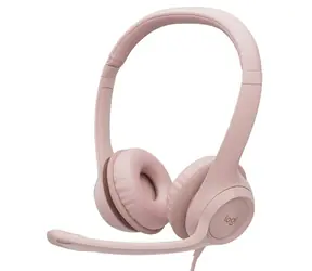 Logitech Headset H390 růžová / USB / stereo sluchátka s mikrofonem