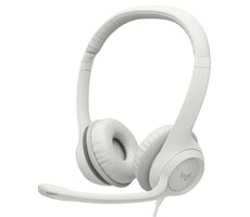 Logitech Headset H390 bílá / USB / stereo sluchátka s mikrofonem