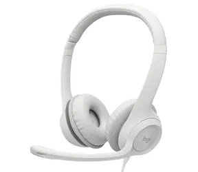 Logitech Headset H390 bílá / USB / stereo sluchátka s mikrofonem