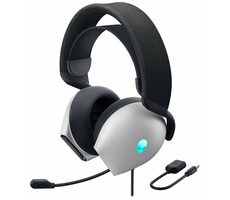 DELL Alienware AW520H bílá / Herní headset s mikrofonem / AlienFX / 3.5mm / USB