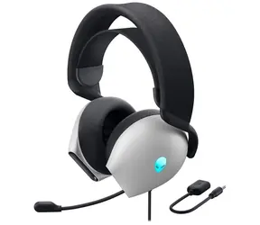 DELL Alienware AW520H bílá / Herní headset s mikrofonem / AlienFX / 3.5mm / USB