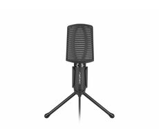 Natec ASP černá / stolní mikrofon / nastavitelný sklon / 3.5mm jack / 1.8 m
