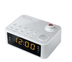 Muse M-178 PW bílá / Budík s rádiem / projektor / FM / MW / 3.5mm