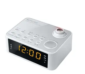Muse M-178 PW bílá / Budík s rádiem / projektor / FM / MW / 3.5mm