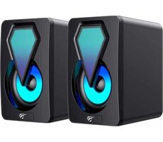 Havit SK210mini PRO 2.0 RGB černá / Reproduktory / 2.0 / 3W x 2 / 3.5mm Jack + USB