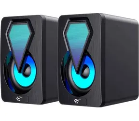 Havit SK210mini PRO 2.0 RGB černá / Reproduktory / 2.0 / 3W x 2 / 3.5mm Jack + USB