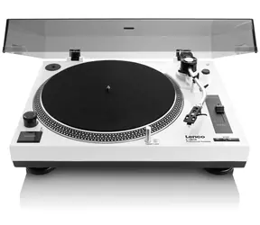 Lenco L-3810 bílá / Gramofon / 33 & 45 RPM / RCA / 3.5 mm / předzesilovač 