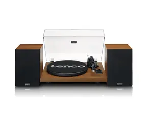 Lenco LS-480 hnědá / Gramofon / 33 & 45 RPM / 3.5 mm / RCA / BT 4.2 / 2x 30W repro