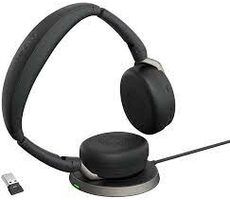 Jabra Evolve2 65 Flex & Link380a & MS Stereo QI / Sada bezdrátových sluchátek & přijímáče & bezdrátové nabiječky