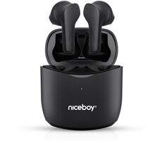 Niceboy HIVE Beans Concert černá / TWS bezdrátová sluchátka / Bluetooth 5.2 / IPX4 / Handsfree / Nabíjecí pouzdro