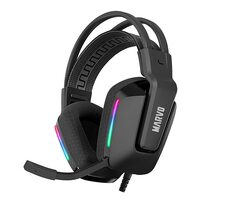Marvo H8619 černá / Sluchátka / mikrofon / podsvícení / 3.5mm