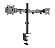 ULTRADESK Skeleton Double černá / Držák pro 2 monitory / až 16kg / 17" až 30" / VESA 75x75 & 100x100