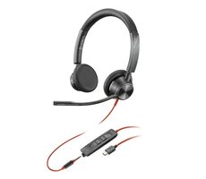 Poly Blackwire 3325 černá / Náhlavní souprava / mikrofon / dvě sluchátko / 3.5mm jack / USB-C