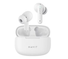 Havit TW967W bílá / Bezdrátová sluchátka do uší / mikrofon / Bluetooth 5.1 / nabíjecí pouzdro / až 5 h