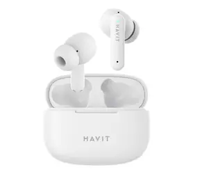 Havit TW967W bílá / Bezdrátová sluchátka do uší / mikrofon / Bluetooth 5.1 / nabíjecí pouzdro / až 5 h