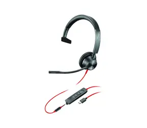 Poly Blackwire 3315 černá / Náhlavní souprava / mikrofon / jedno sluchátko / 3.5mm jack / USB-C/A
