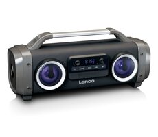 Rozbaleno - Lenco SPR-100 černá / Přenosný reproduktor / 25W / Bluetooth 5.0 / FM / USB / microSD / AUX / IPX4 / rozbaleno