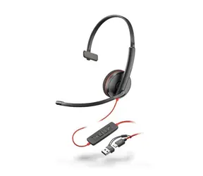 Poly 8X214AA Blackwire 3210 černá / Náhlavní souprava / mikrofon / jedno sluchátko / USB-C/A